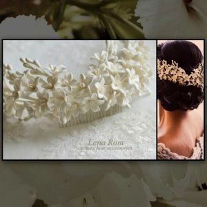 Hand-Made Porcelain Orange blossom headpiece. Bridal headpiece| Fixed Price